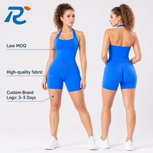 Women Seamless Halter Neck Sports Bra Backless High Stretch Workout Gym Yoga Bra