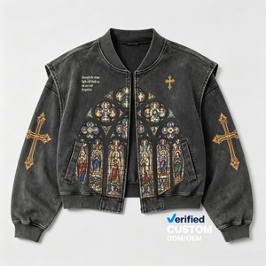 Acid Wash Streetwear Jacket Kornit DTG