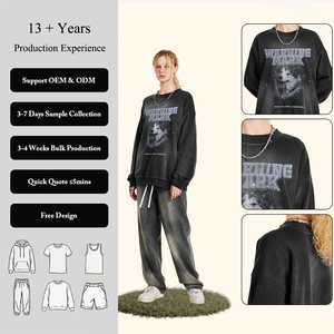 American Retro Vintage Graphic Fleece Sweatshirt