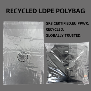 High Clarity Recycled LDPE Polybag GRS Certified EU PPWR Compliant Bag
