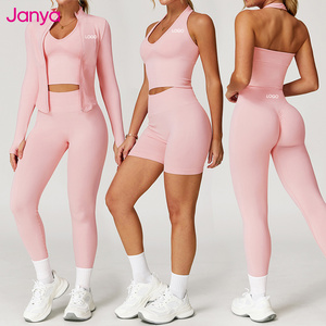 Janya Tik Tok Custom Seamless Gym Clothing Women Scrunch Booty Shorts Bra Sets