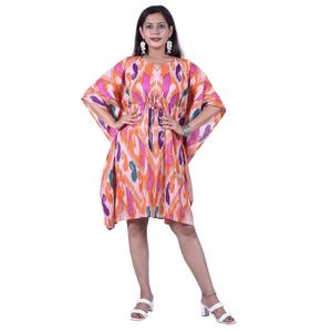 100% Cotton Kaftan Luxury Resort Wear Sexy Handmade Block Printed Butterfly Kaftan Knee Length Breathable Maxi Short Kaftans OEM