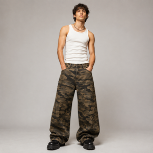 OEM Wholesale Custom Mens Mud Wash Baggy Jeans